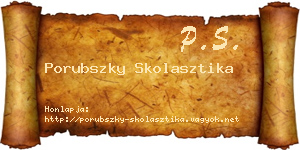 Porubszky Skolasztika névjegykártya