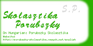 skolasztika porubszky business card